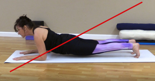 This is Incorrect form in Forearm Plank